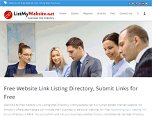 Tablet Screenshot of listmywebsite.net